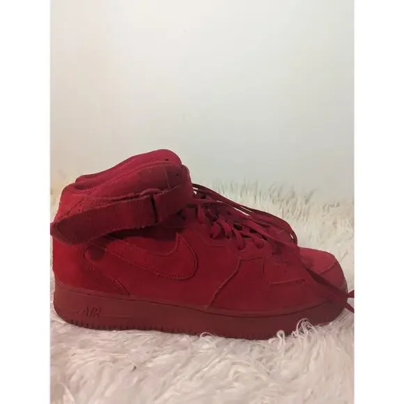 Nike Air Force 1 Mid Red October triple gym red suede - Picture 7 of 16
